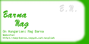 barna mag business card